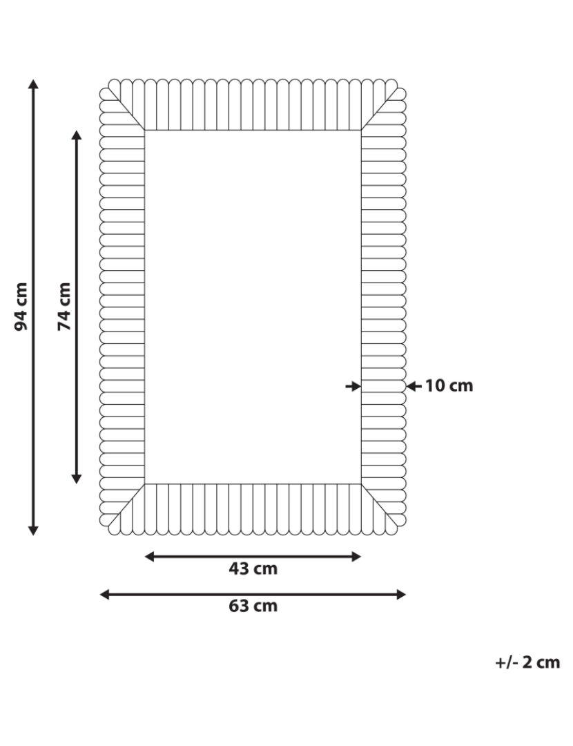 Beliani - Espelho 94 cm Branco BAUGY