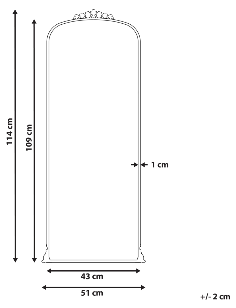 Beliani - Espelho 114 cm Preto LIVRY