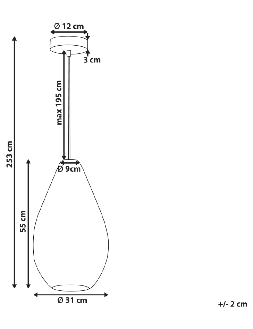 Beliani - Candeeiro suspenso em corda creme ANNOTTO