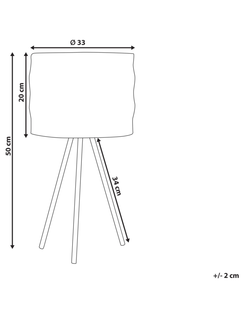 imagem de Candeeiro de mesa em metal creme 50 cm CULEBRA1