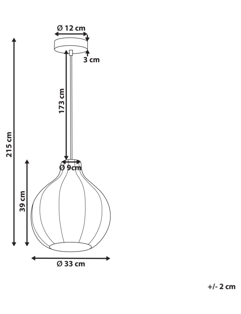 Beliani - Candeeiro suspenso em corda creme GUAVA