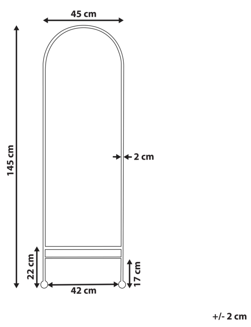 Beliani - Espelho 145 cm Preto JARNAGES