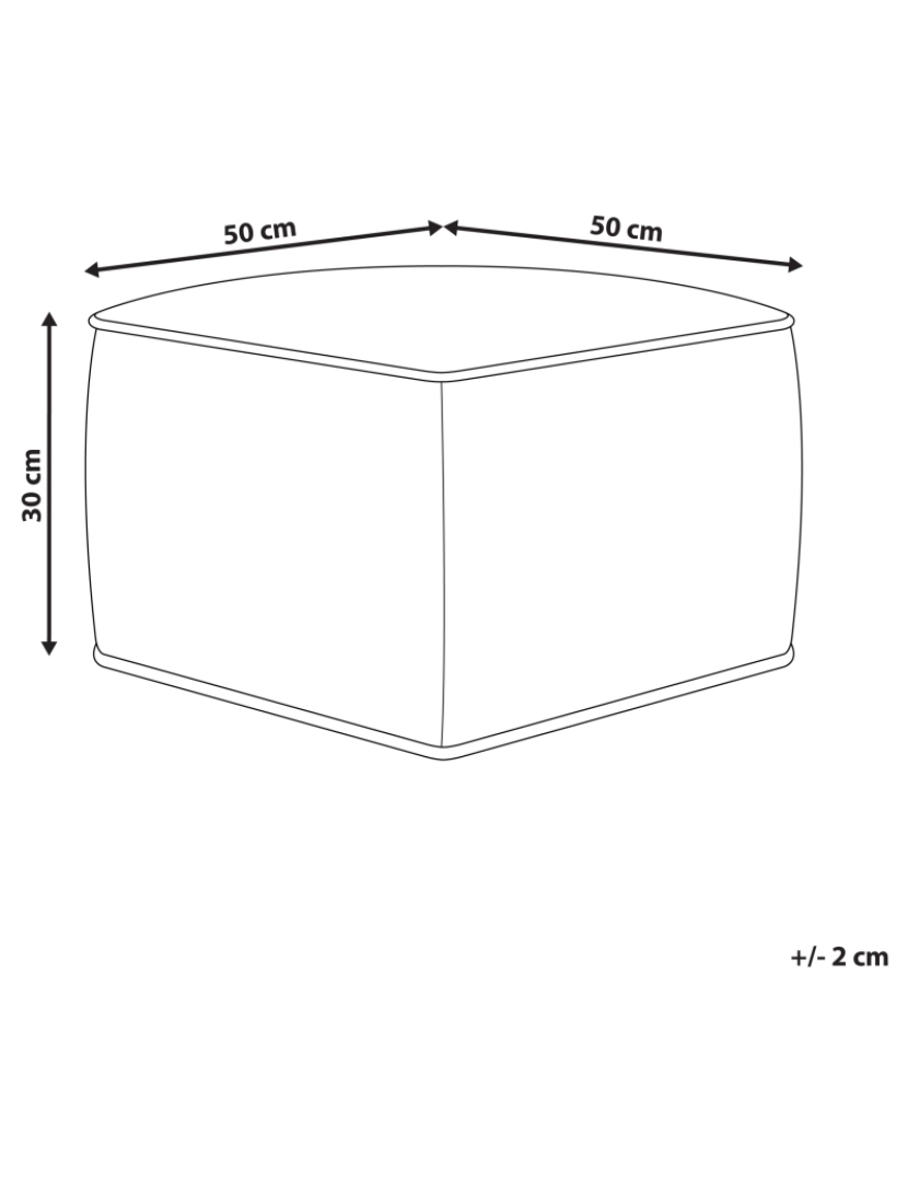 Beliani - Pufe em veludo cor de areia 50 x 50 x 30 cm DAREYN