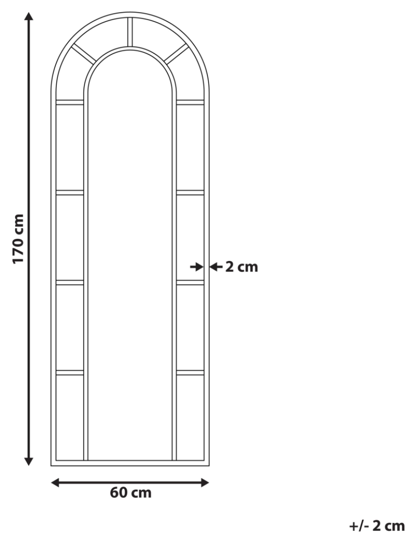 Beliani - Espelho 170 cm Preto CROSSES