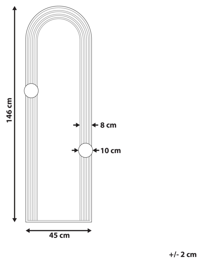 imagem de Espelho 146 cm Preto AJAIN1