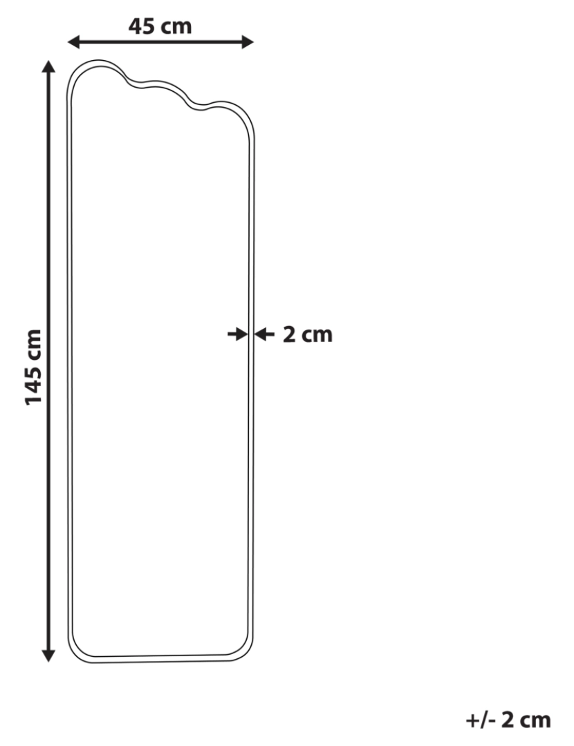 Beliani - Espelho 145 cm Branco creme ABZAC