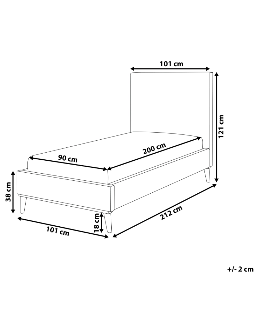 Beliani - Cama de solteiro em veludo rosa 90 x 200 cm BAYONNE