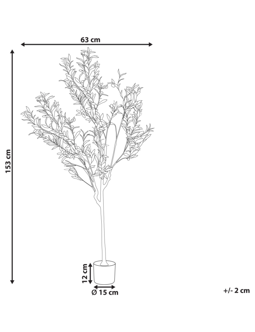 Beliani - Planta artificial em vaso 153 cm OLIVE TREE