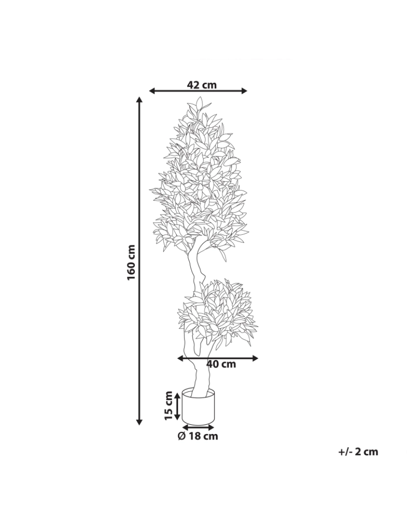 Beliani - Planta artificial em vaso 160 cm LAURELE