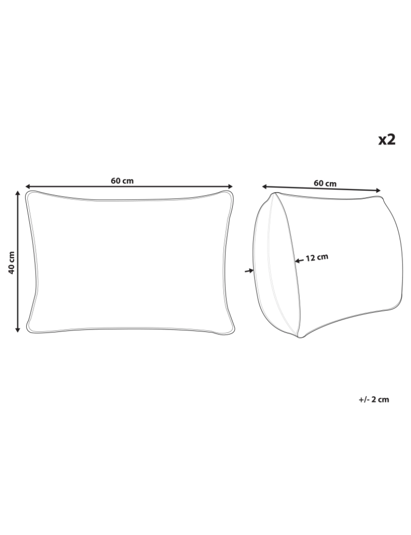 imagem de Conjunto de 2 almofadas Verde-oliva TALYA 40 x 60 cm1