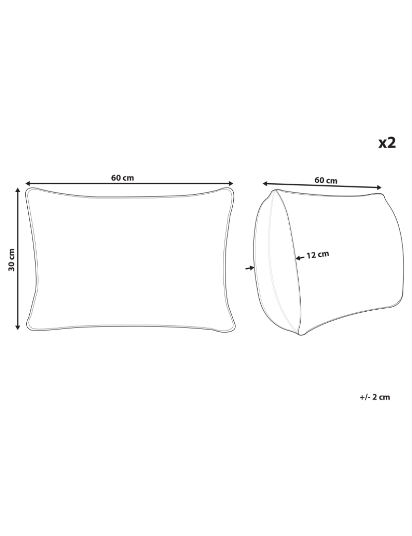 Beliani - Conjunto de 2 almofadas Creme claro DOURIS 30 x 60 cm