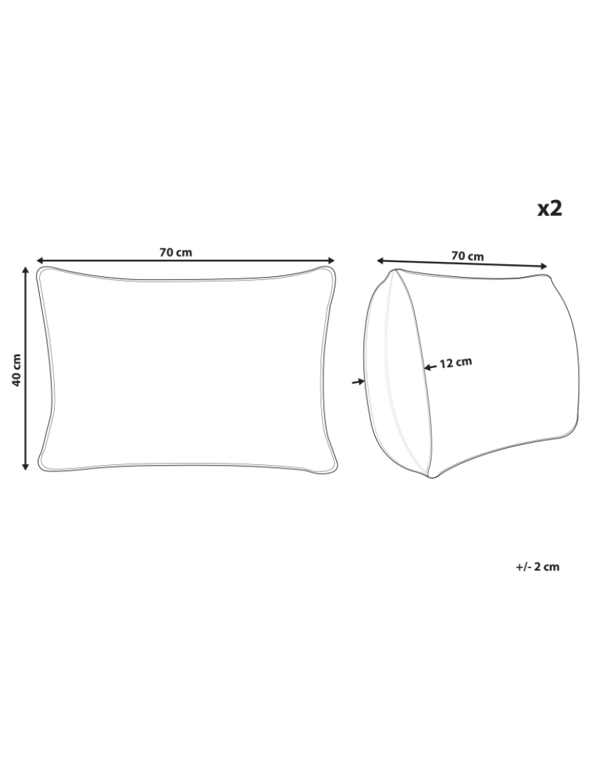 Beliani - Conjunto de 2 almofadas Laranja BARJA 40 x 70 cm