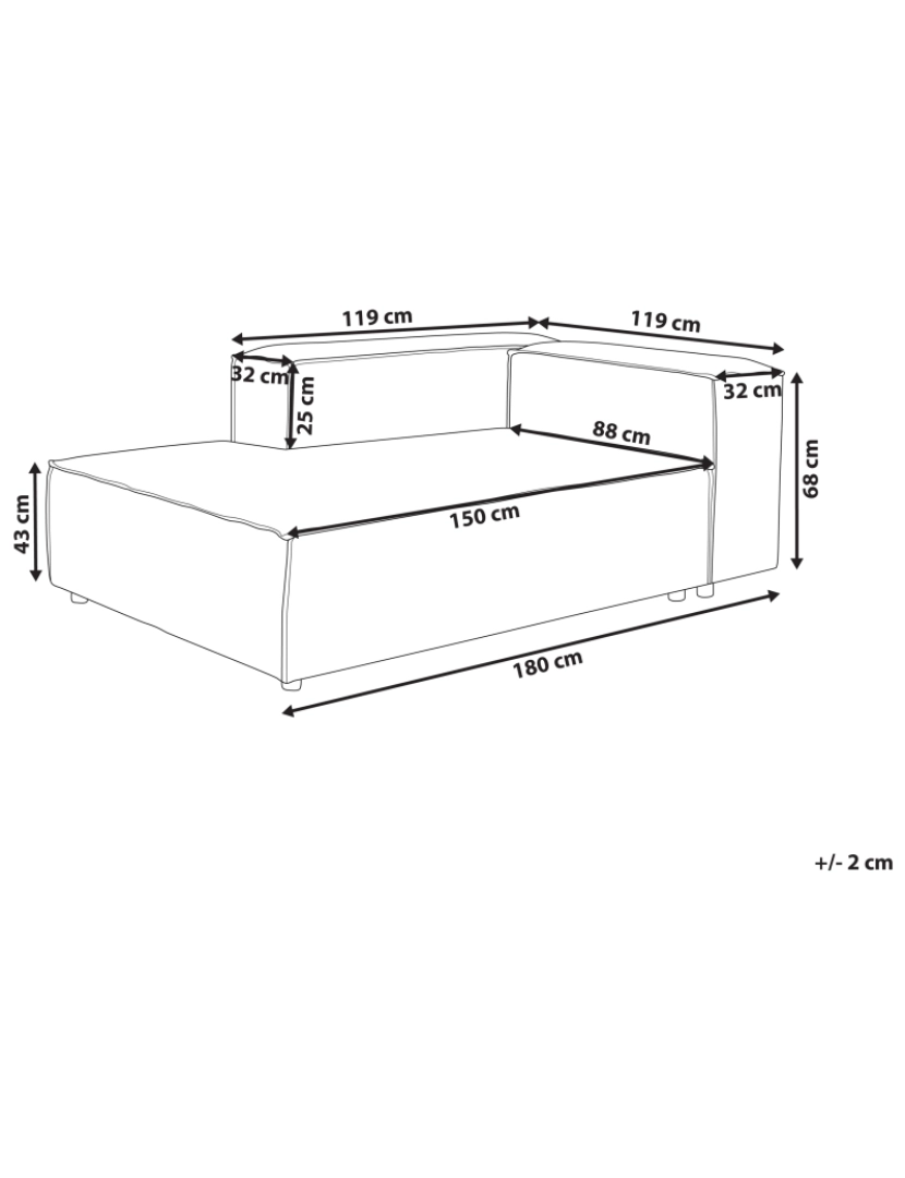 Beliani - Chaise-longue em tecido bouclé branco à direita APRICA