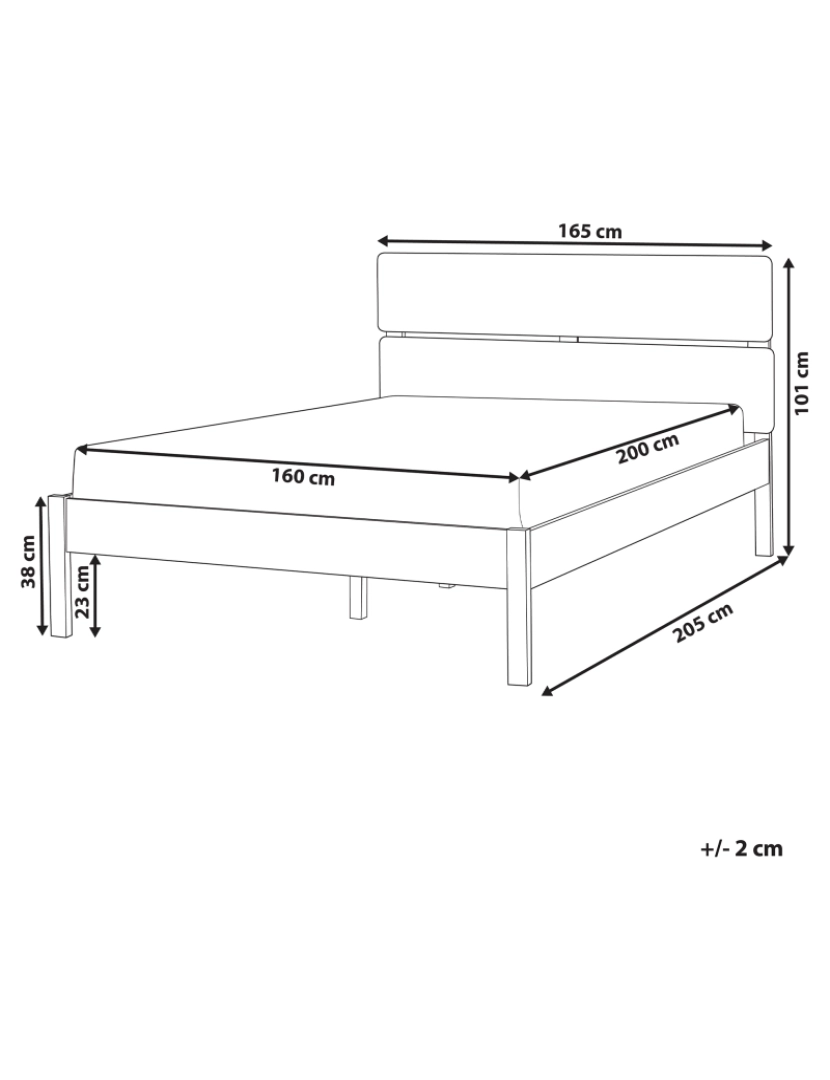 Beliani - Cama de casal em madeira clara 160 x 200 cm BOISSET