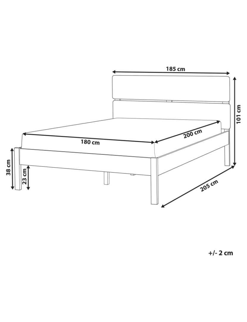 Beliani - Cama de casal em madeira clara 180 x 200 cm BOISSET