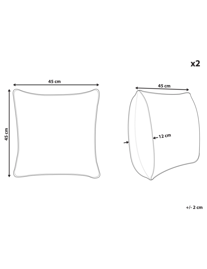 Beliani - Conjunto de 2 almofadas Veludo Verde HIZZINE 45 x 45 cm