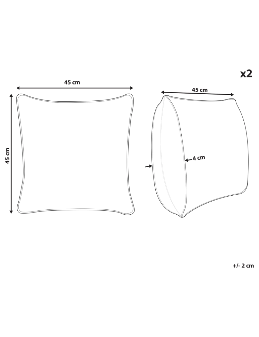 Beliani - Conjunto de 2 almofadas Bouclé Branco creme LEUZEA 45 x 45 cm