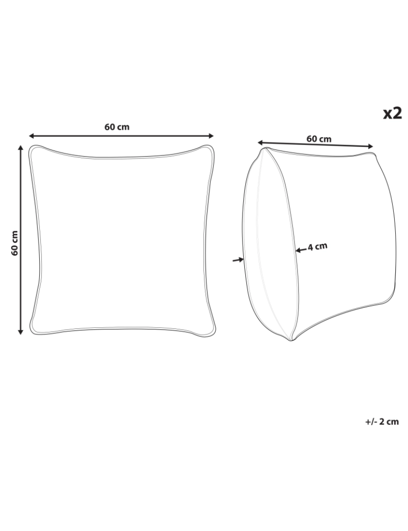 Beliani - Conjunto de 2 almofadas Bouclé Branco creme LEUZEA 60 x 60 cm