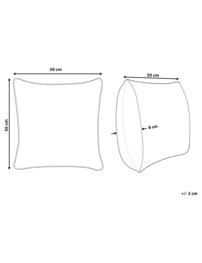 Beliani - Conjunto de 2 almofadas Branco creme MINDALA 50 x 50 cm