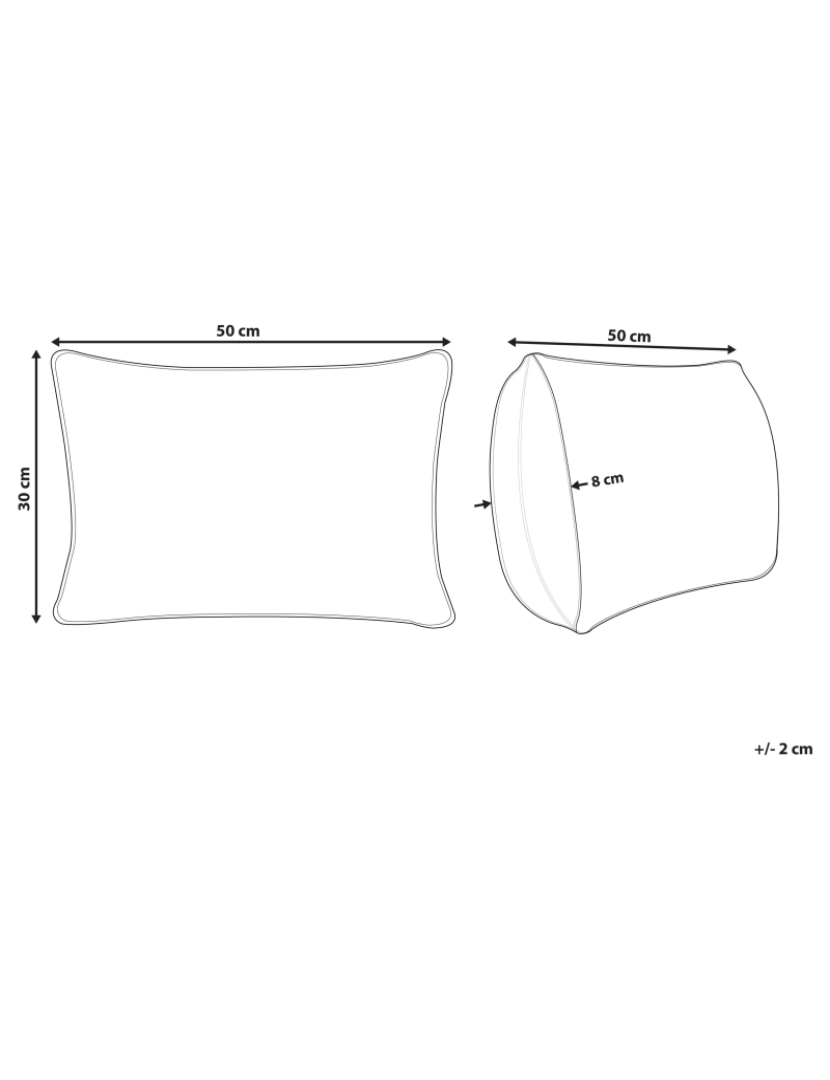 Beliani - Conjunto de 2 almofadas Branco BANORI 30 x 50 cm