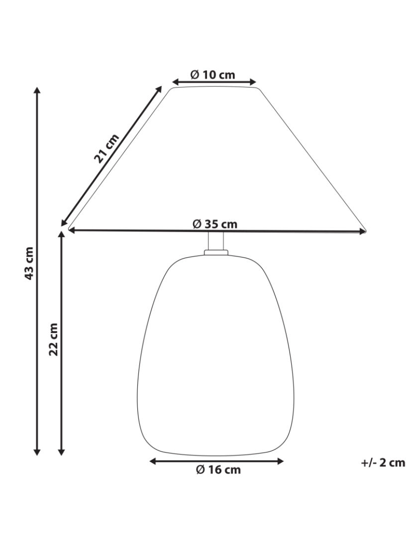 Beliani - Candeeiro de mesa em cerâmica creme e preta 43 cm LUCHETTI