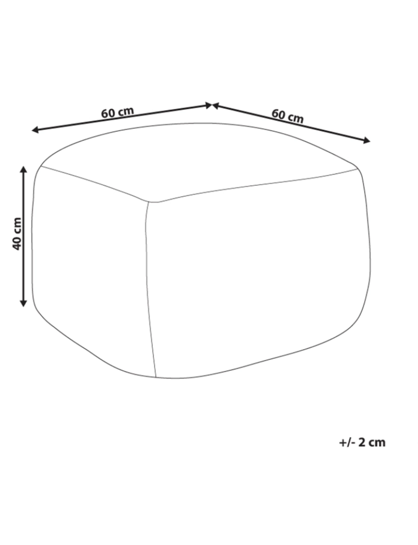 Beliani - Pufe em lã creme 60 x 60 x 40 cm CHOIM