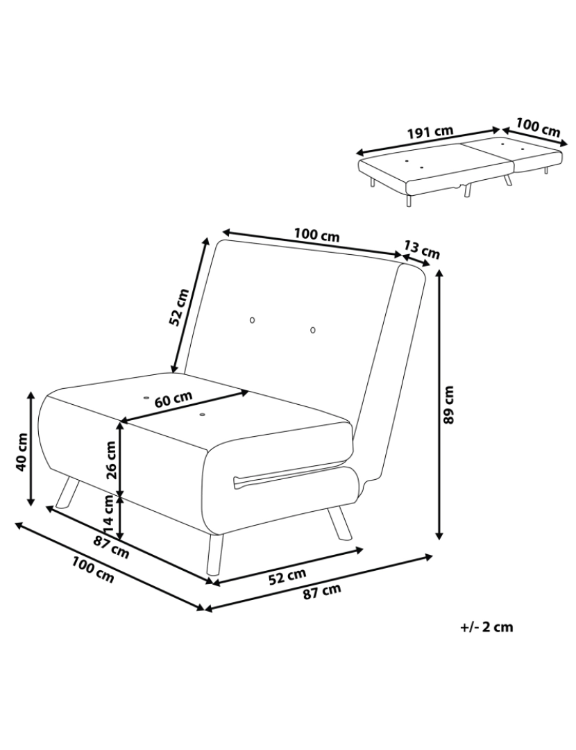 imagem de Sofá-cama em veludo cinzento claro FARRIS1