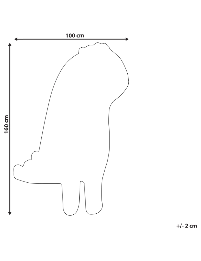 imagem de Tapete com forma de dinossauro em lã cinzenta 100 x 160 cm DINO1