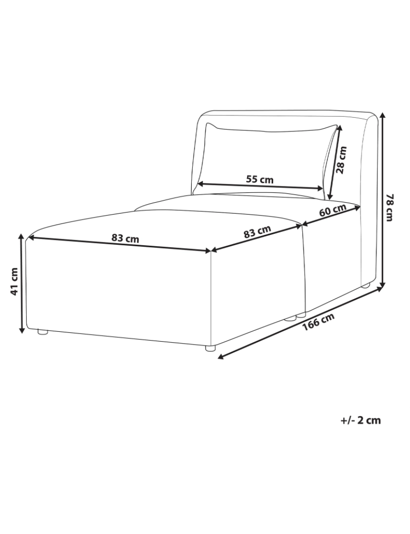 Beliani - Chaise-longue em bombazine branco sujo LEMVIG