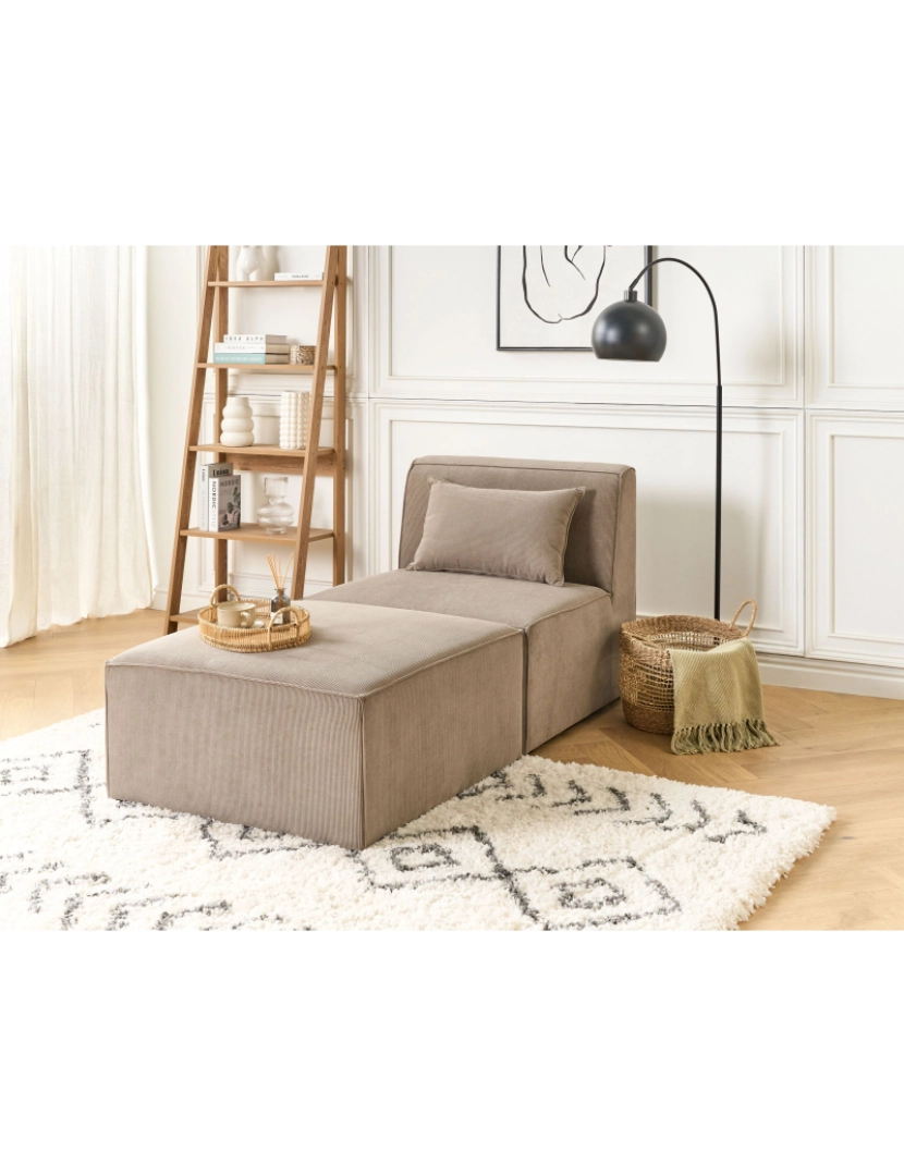 imagem de Chaise-longue em bombazine taupe LEMVIG2