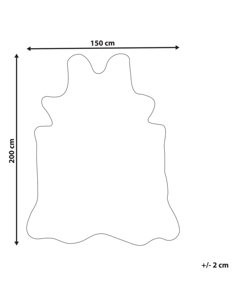 imagem de Tapete em pele sintética de vaca creme e preto 150 x 200 cm OSSA1