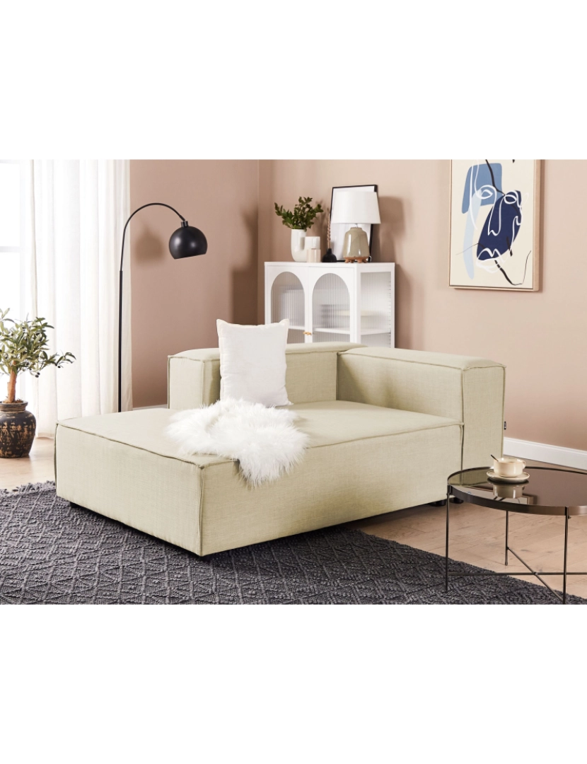 imagem de Chaise-longue em linho creme à direita APRICA2