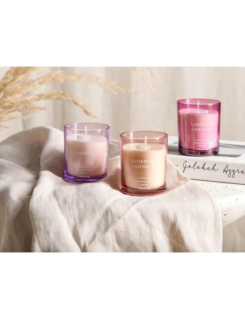 imagem de Conjunto de 3 velas perfumadas em cera de soja lavanda/alecrim/lavanda gerânio SHEER JOY2