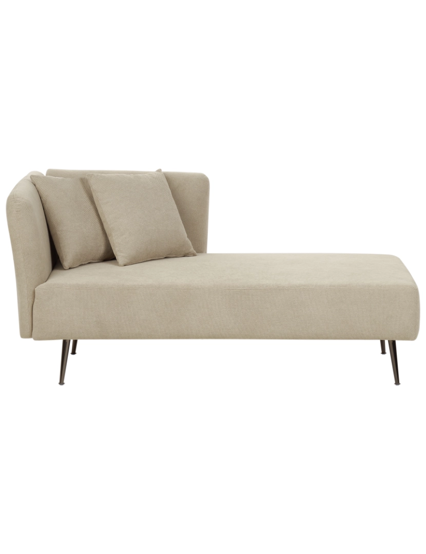 Beliani - Chaise-longue à esquerda em tecido creme RIOM