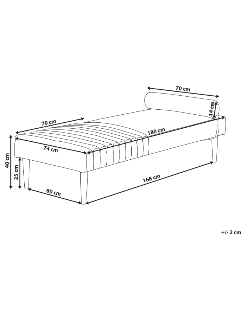 imagem de Chaise-longue em tecido creme MAURIAC1