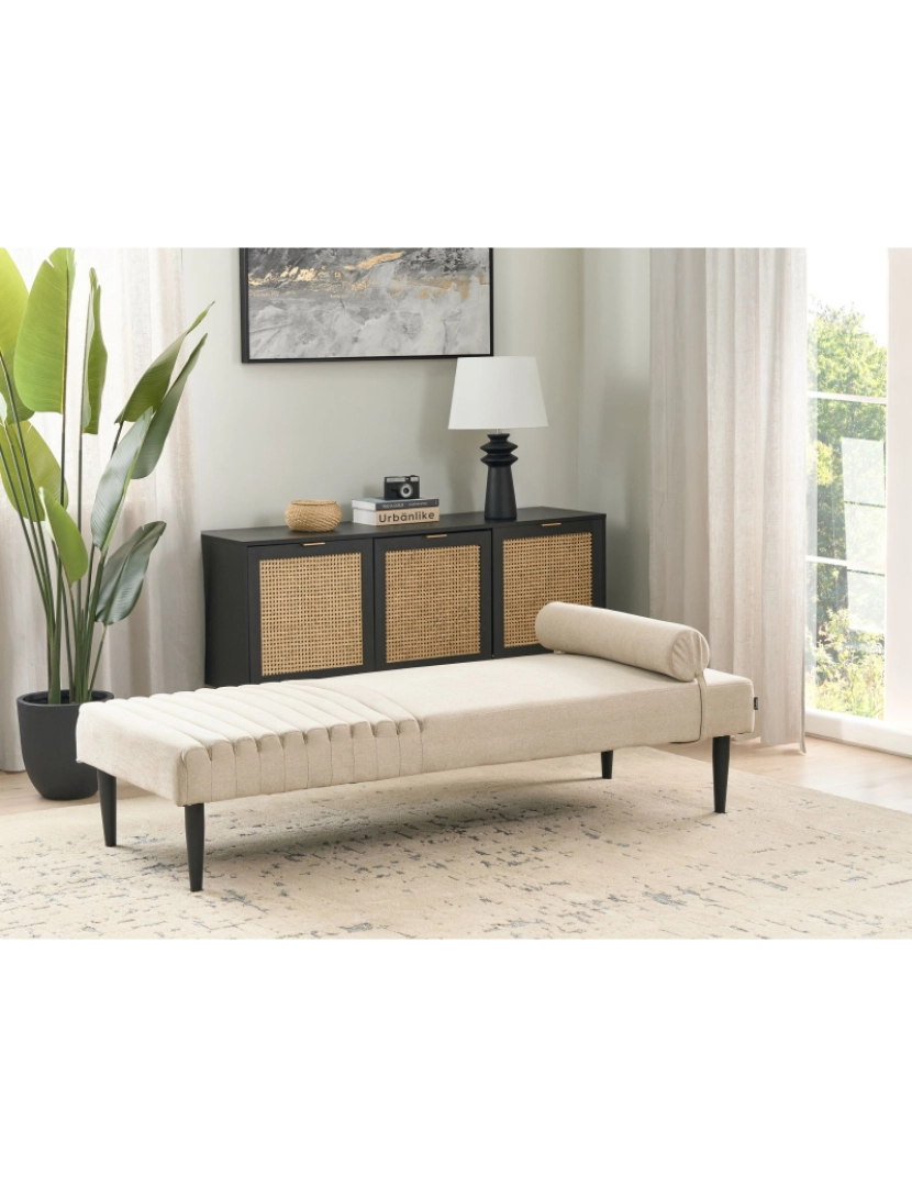 imagem de Chaise-longue em tecido creme MAURIAC2