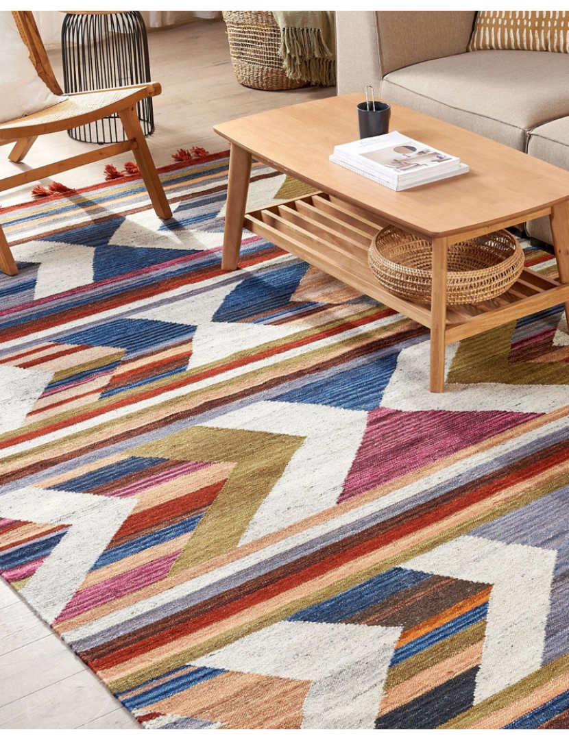 imagem de Tapete Kilim em lã multicolor 200 x 300 cm MRGASHAT2