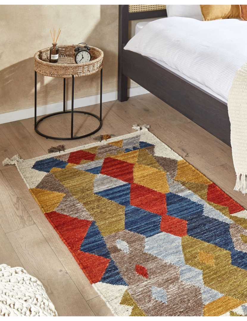 imagem de Tapete Kilim em lã multicolor 80 x 150 cm ARZAKAN2