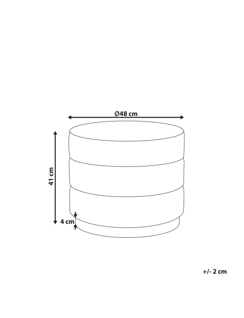 imagem de Tamborete em veludo creme ⌀ 48 cm LOUIN1