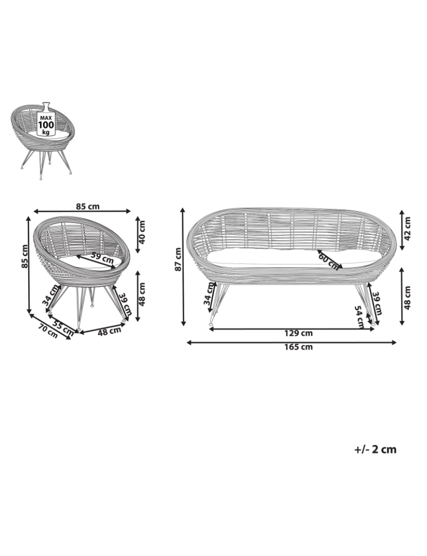 imagem de Conjunto lounge Rattan/vime Natural MARATEA1