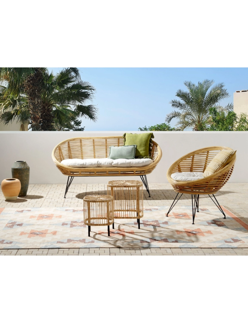 Beliani - Conjunto lounge Rattan/vime Natural MARATEA/CESENATICO