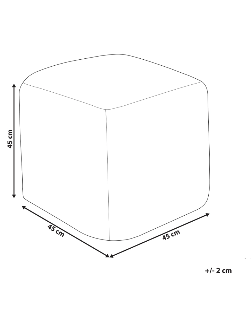Beliani - Pufe em algodão creme 45 x 45 x 45 cm JOARA