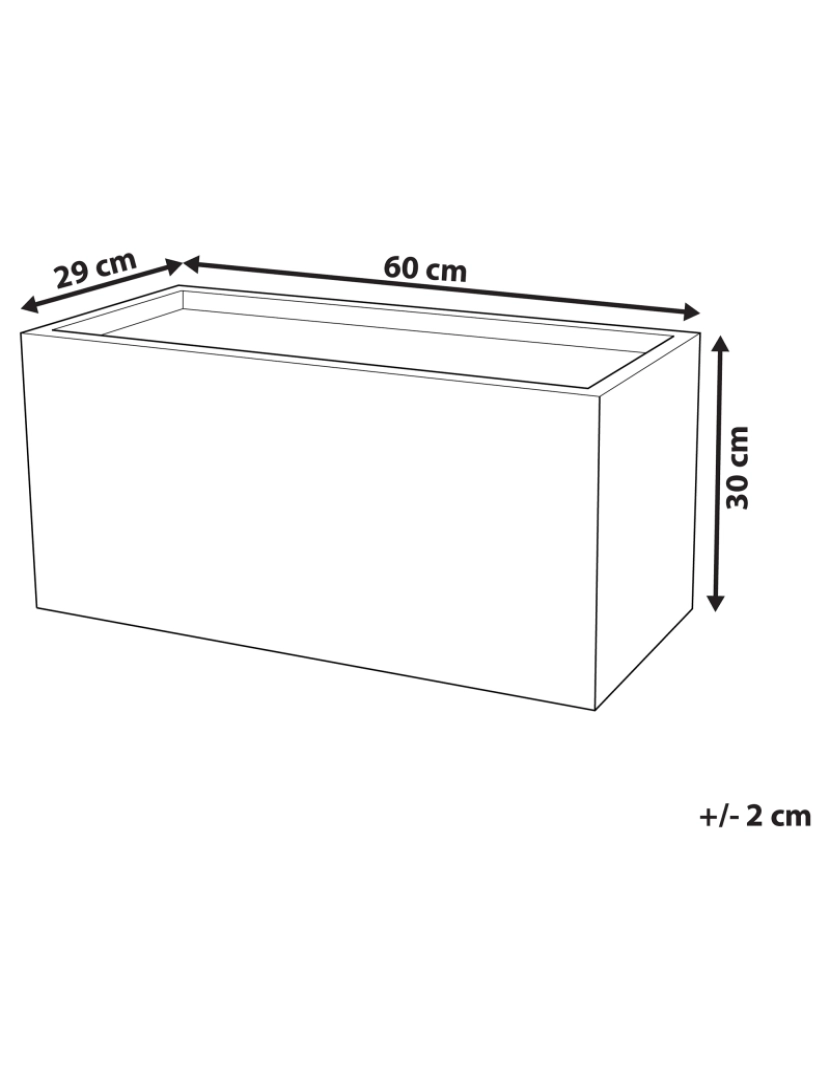 Beliani - Vaso para plantas preto 60 x 29 x 30 cm MYRA