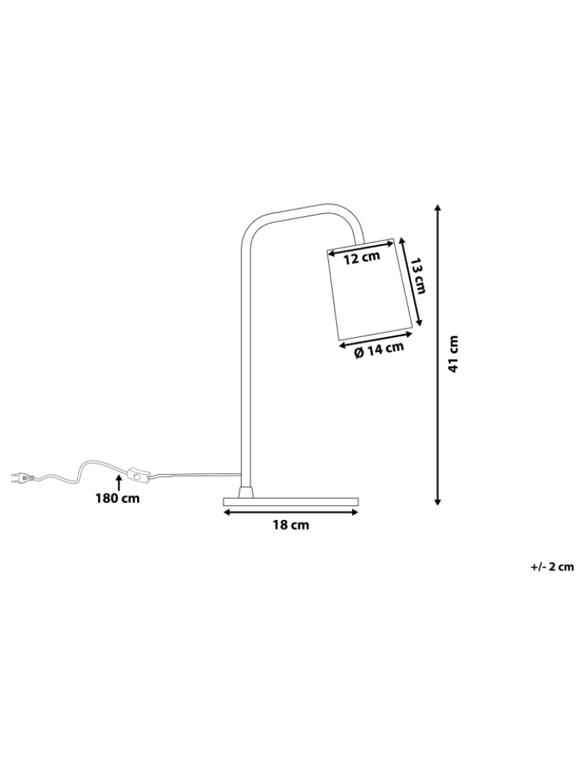 imagem de Candeeiro de mesa em metal preto 41 cm TARIM1