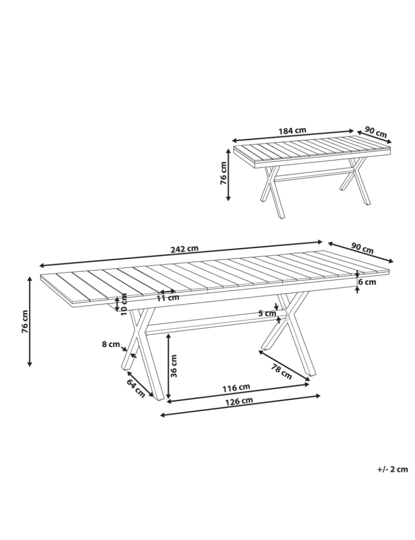 Beliani - Mesa de jardim Derivado de madeira Branco FANES