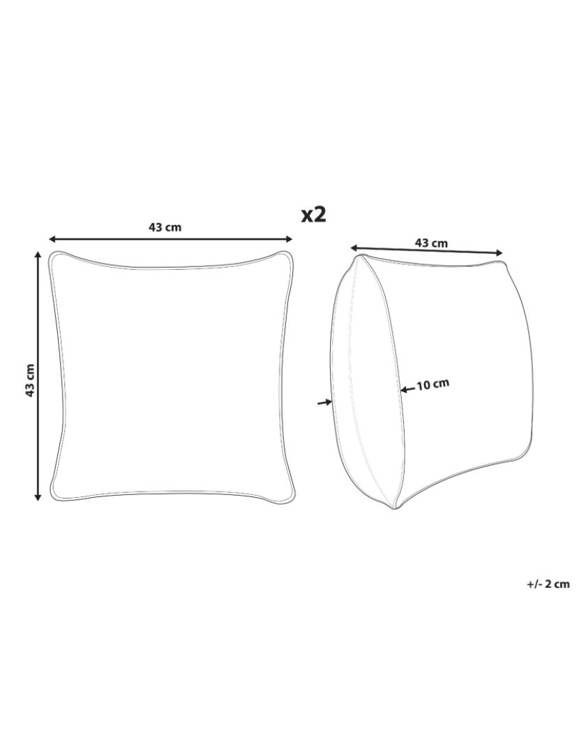 Beliani - Conjunto de 2 almofadas Branco creme MILLET 43 x 43 cm