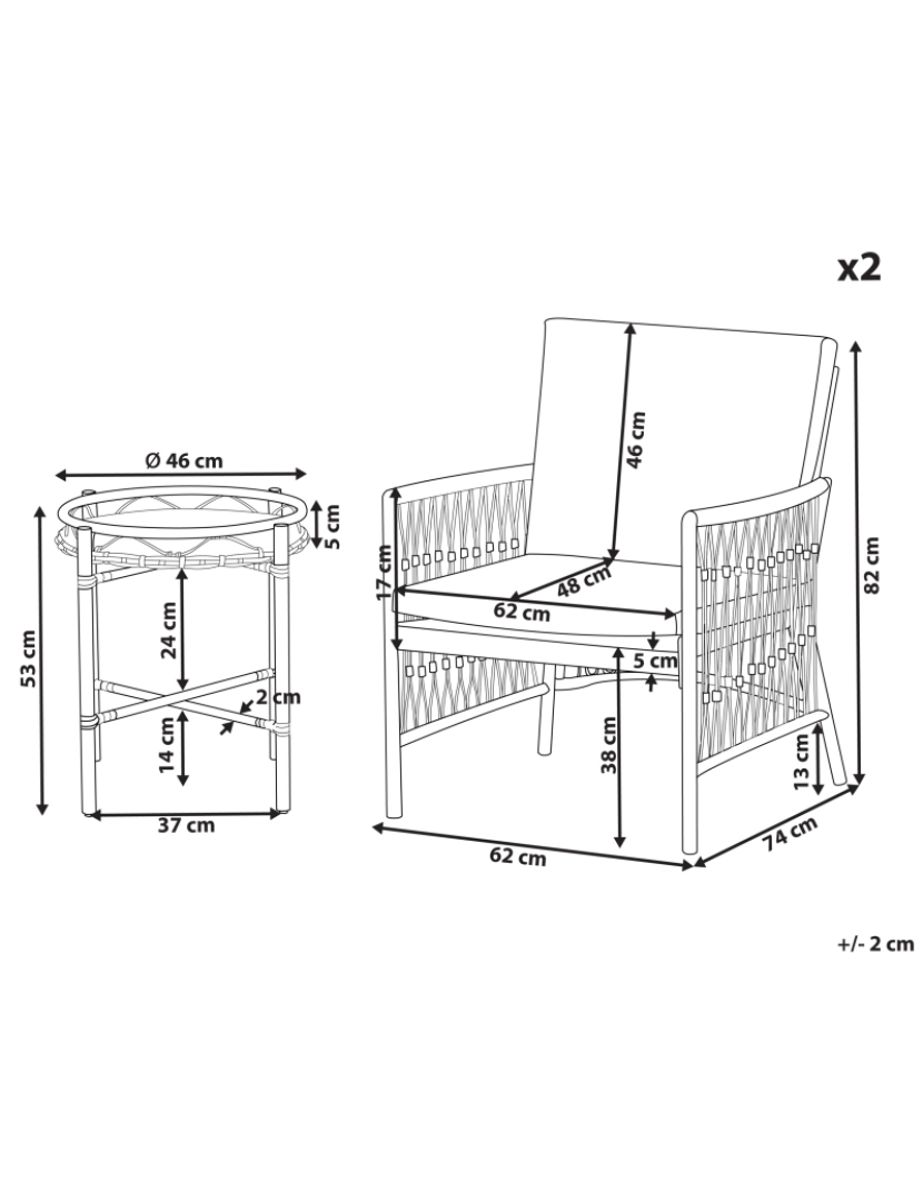 Beliani - Conjunto de mesa e cadeiras Branco LEVICO