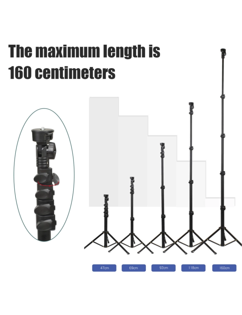 imagem de Tripé móvel / tripé de câmera tripé de bastão de selfie (45-160 cm)2