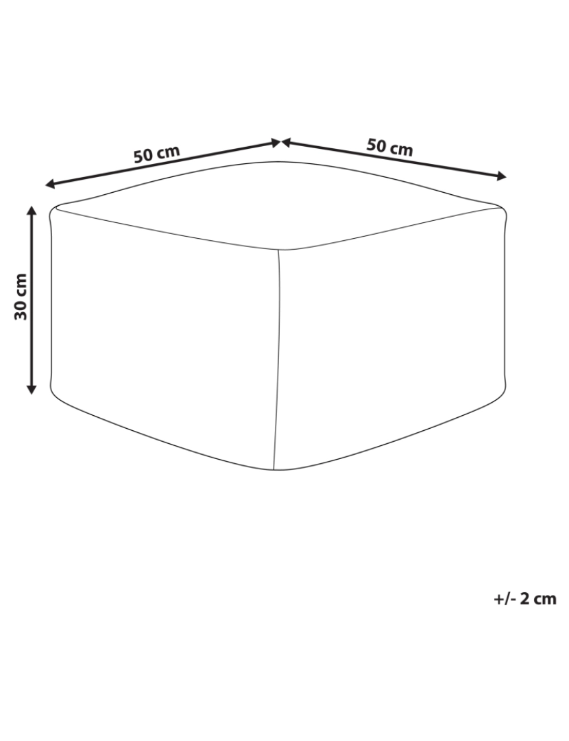 imagem de Pufe de exterior em tecido creme e branco 50 x 50 x 30 cm SHORAN1