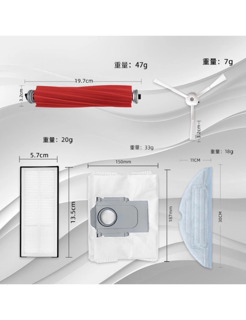 Inf - Acessórios para aspirador Roborock S8/S8+/S8 Pro Ultra 22 peças